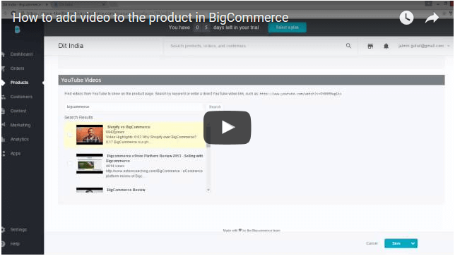 How to add video to the product in BigCommerce